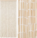 bechaeo handmade bamboo beaded curtain for doorway, natural, main product view