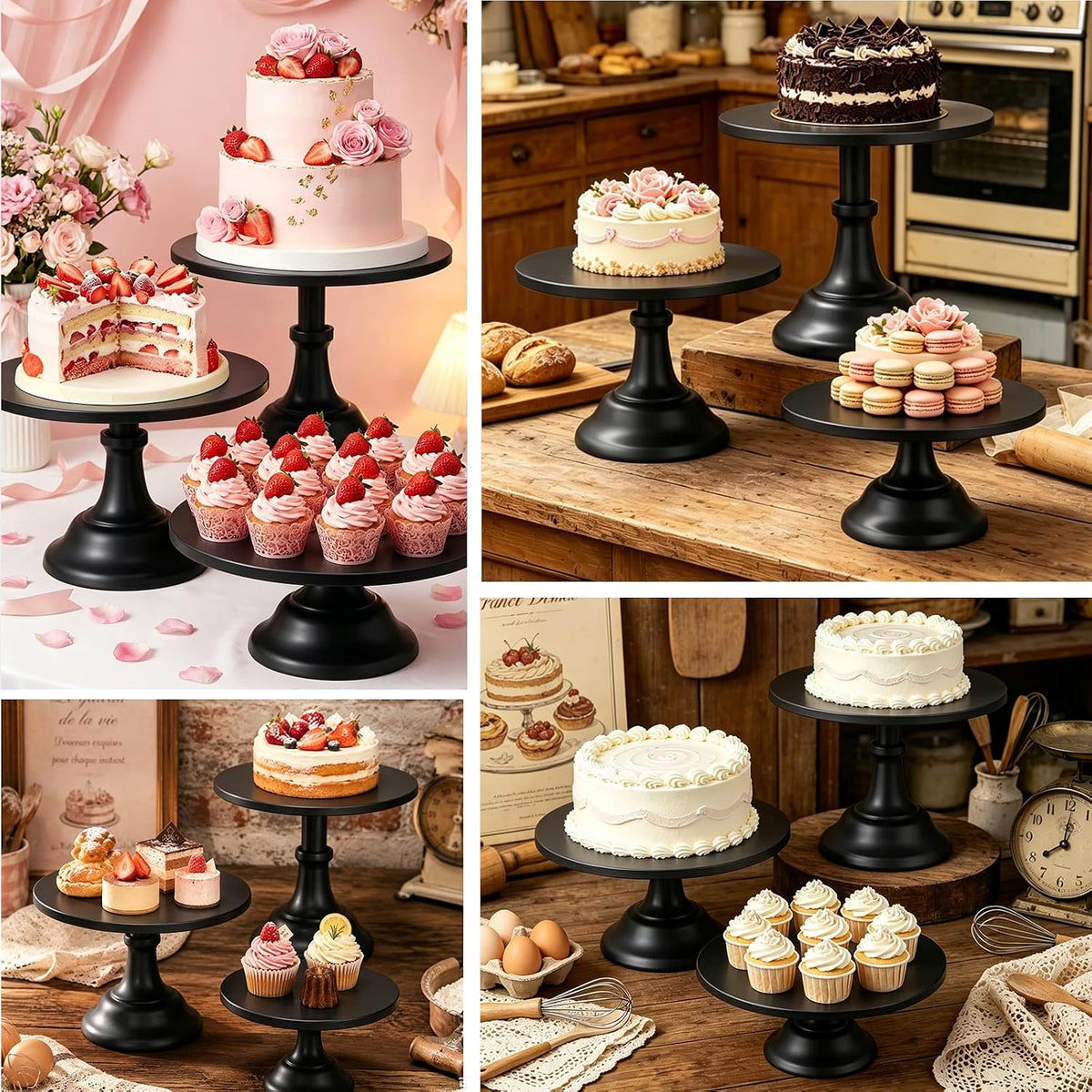 3 Pcs Cake Stand Set,8"/10"/12" inch，Metal Cupcake Holders Sta...