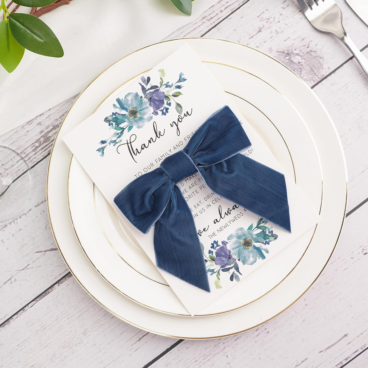 AIMUDI Dusty Blue Velvet Bows - 4.5" Blue Christmas Bows for Tree, Wreaths, Gift Wrapping & Wedding Decor - 12 PCs