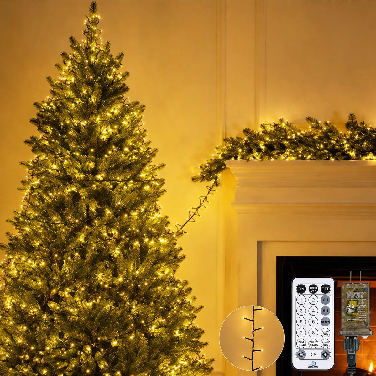 iseebiz 50ft 1000 led cluster christmas tree lights, main product view