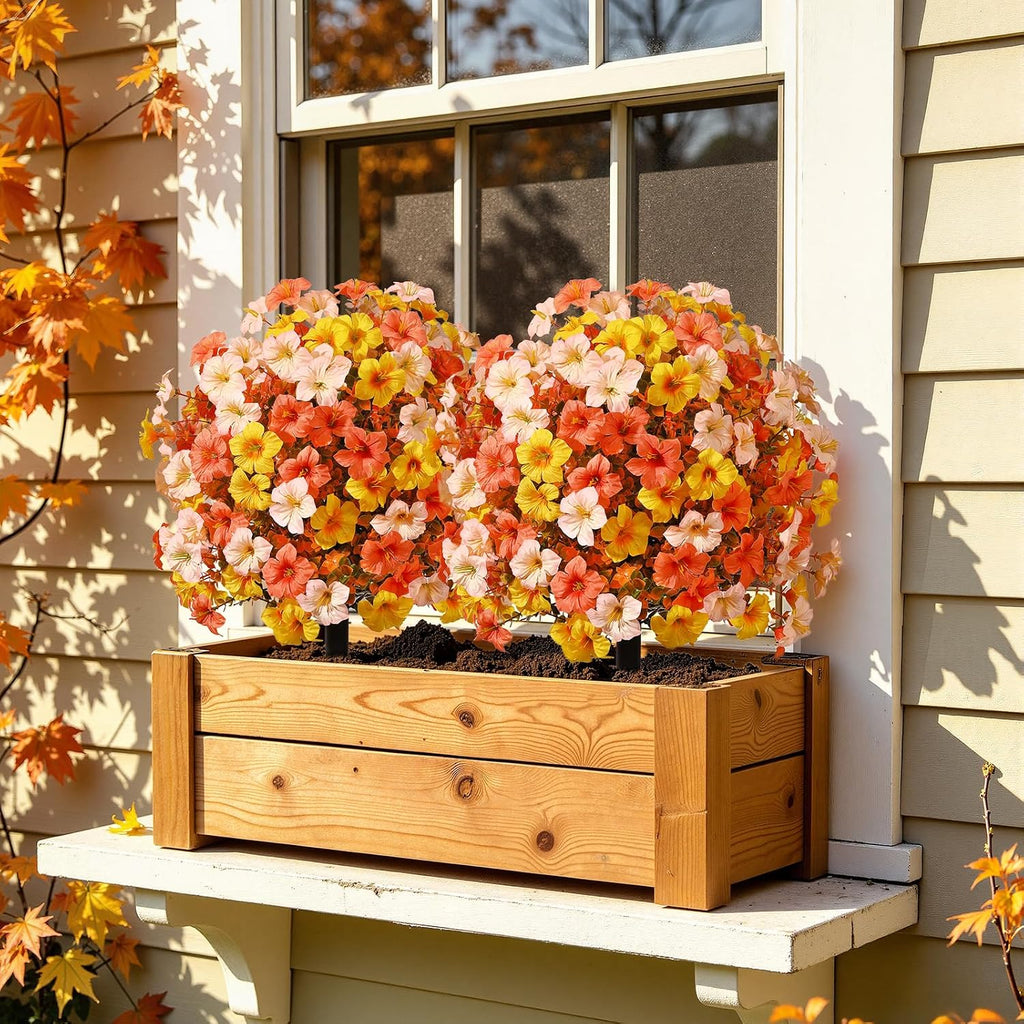 shareconn 2pcs artificial fall flowers for outdoors uv showing dimensions