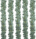 Kisflower 5 Pack 6.56FT Green Eucalyptus Garland for Decoration Table with Willow Leaves Greenery Garland Fake Hanging Plants Vines for Wedding Arch Decor Party Room Home Garden Office Wall Decor