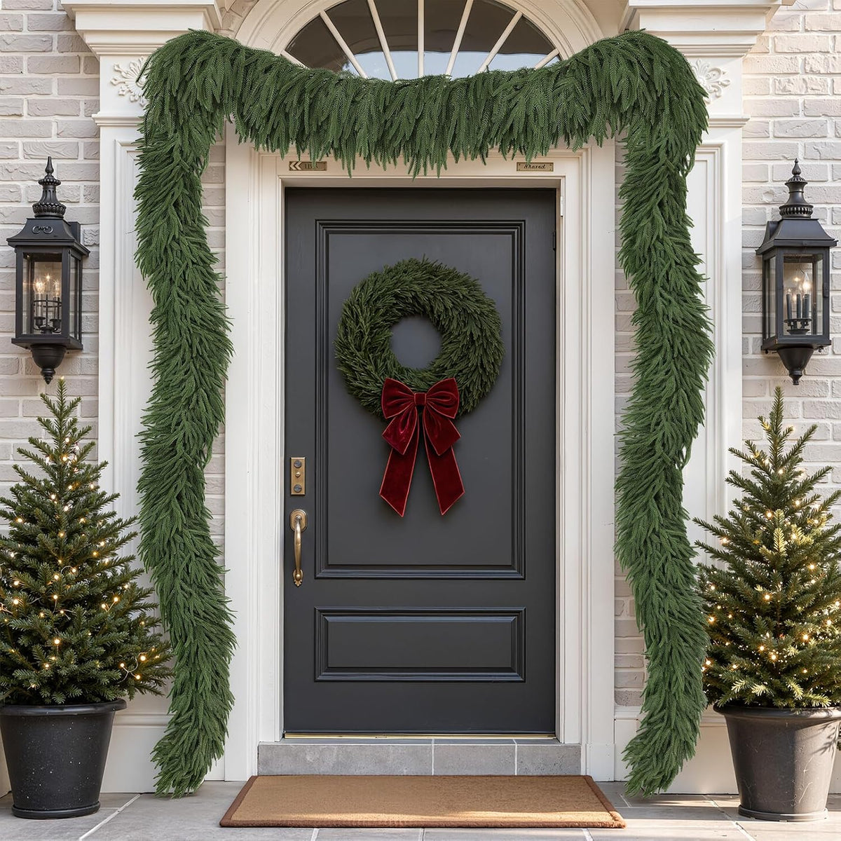 9ft christmas norfolk pine garland, real touch soft, package contents