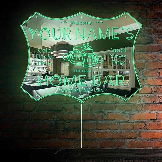ADVPRO Personalized Your Name Home Bar RGB Dynamic Glam LED Sign - Cut-to-Edge Shape - Smart 3D Decoration - Multicolor Signage st06s32-fnd-p11d-tm-c