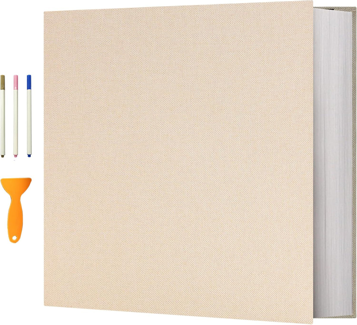Vienrose Large Self Adhesive Scrapbook 120 Pages 13 x 12.6 in Beige