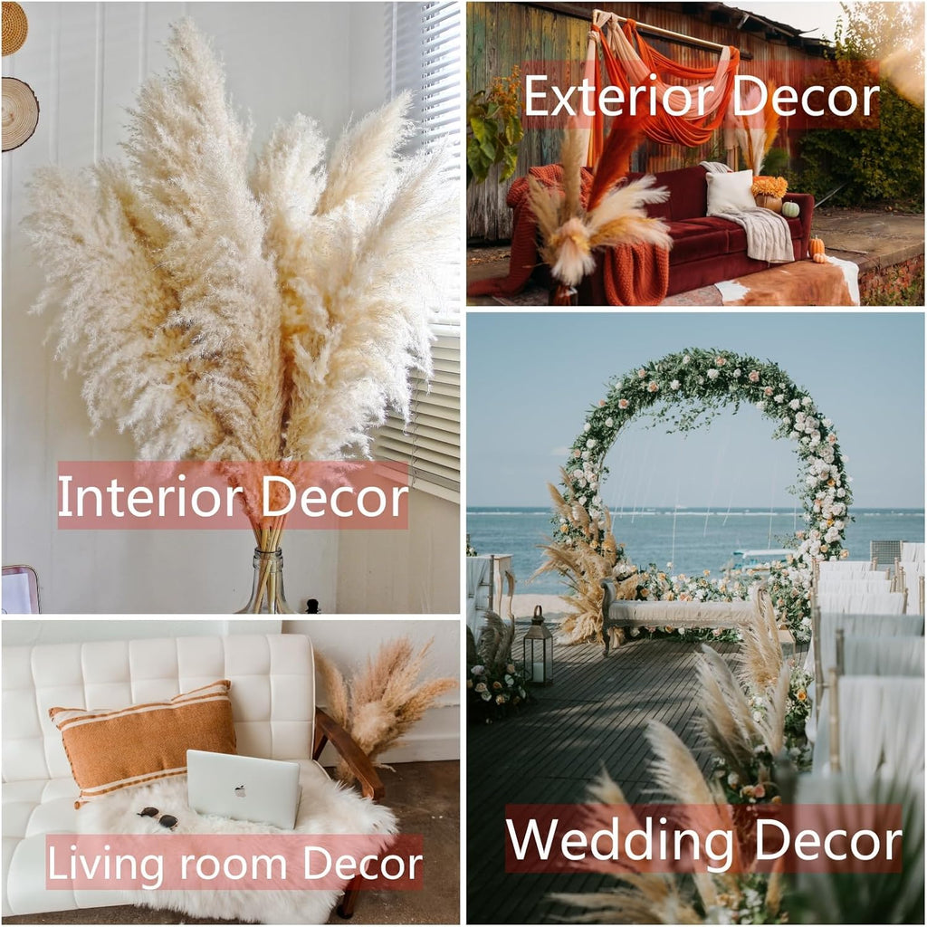 10pcs 40'' Pampas Grass Tall Decor - Pompas Floral, Tall pampas grass for Floor Vases, Living Room Floor, Floor Plants, Plumas Para, and Grass Wall Decor