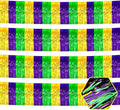 4 Pack 10 Feet Gold Green Purple Foil Fringe Garland Metallic Tinsel Streamers Banner Wall Hanging Curtain Backdrop for Parade Floats, Wedding, Graduate, Mother's Day, Birthday Party Decoration