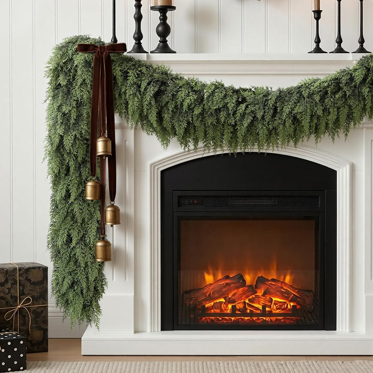 alupssuc 9ft christmas garland, encrypting real touch &full, main product view