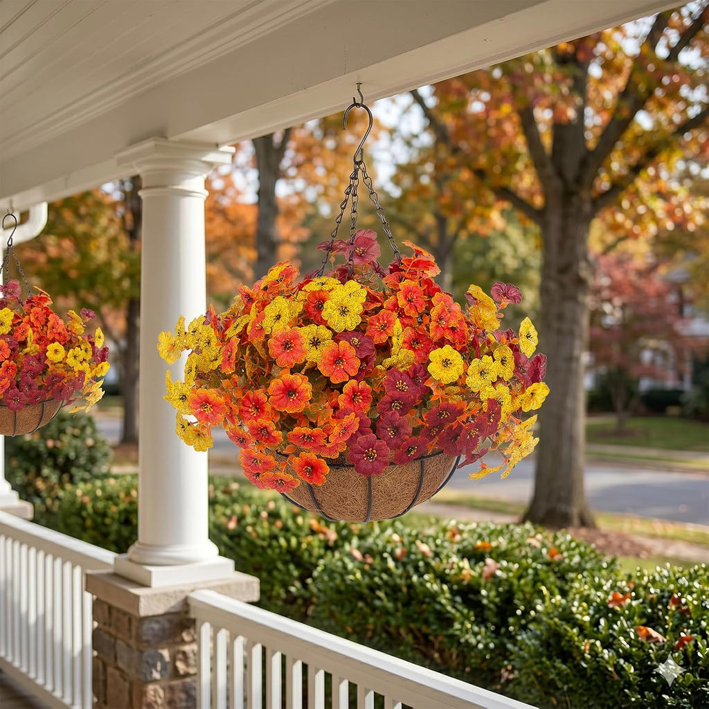 hananona 2 set artificial outdoor fall flowers with showing dimensions
