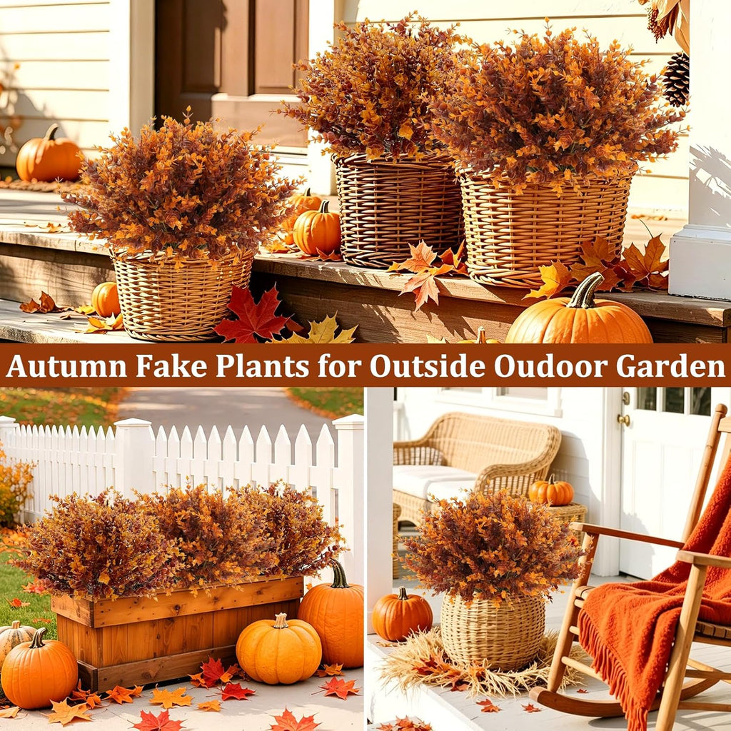 12 bundles artificial fall flowers for outdoors fall on a desk or shelf