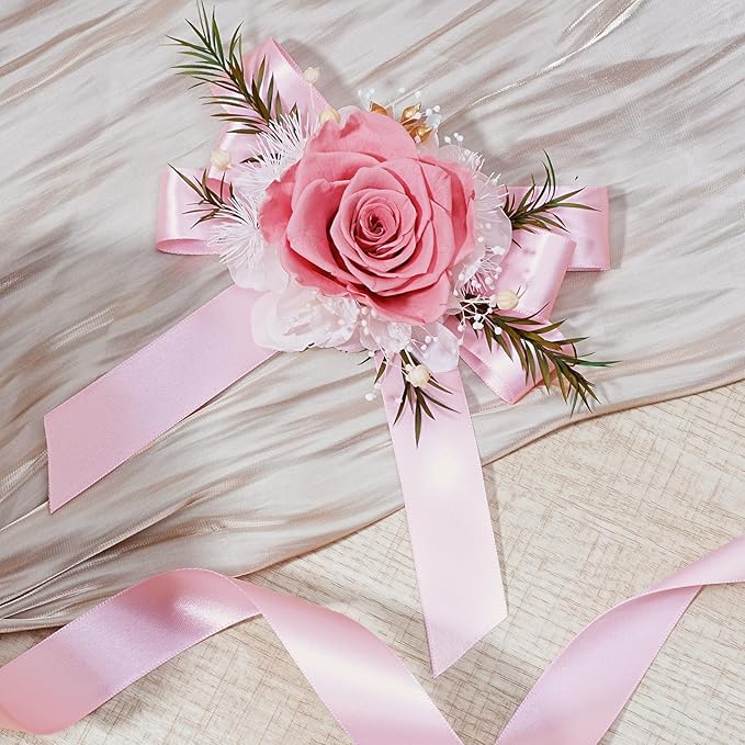 LaRibbons 1 Inch 25 Yard Double Faced Satin Ribbon,Rose Pink Satin Craft Fabric Ribbon for Gift Wrapping Floral Bouquets Wedding Party Decoration