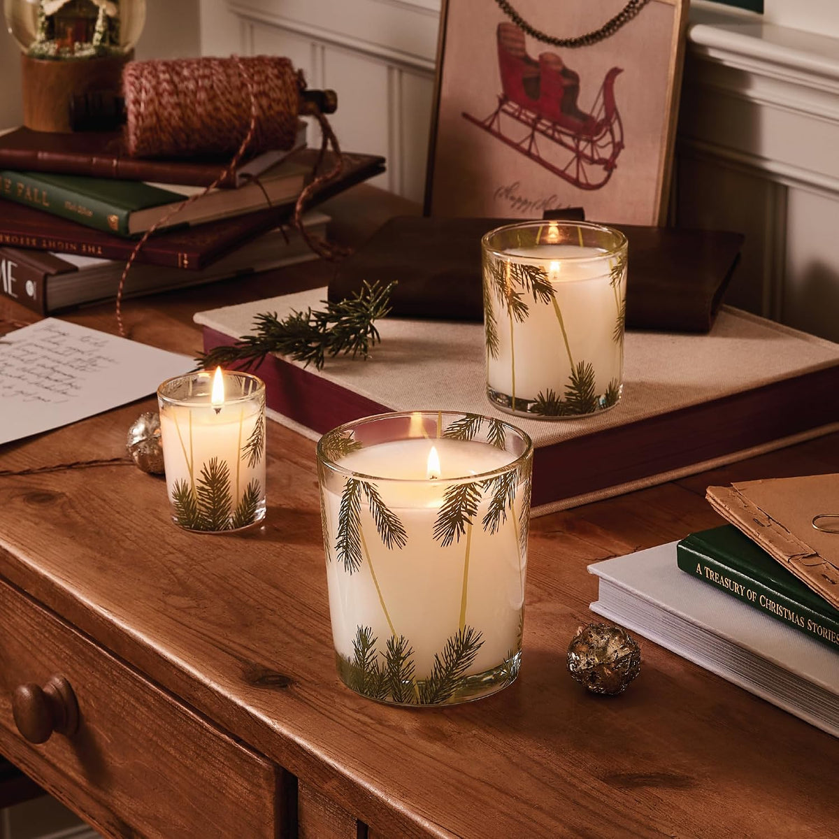 Thymes Frasier Fir Pine Needle Candle – Holiday Candles for Home Scented with...
