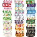 TaoBary 33 Rolls Holiday Plaid Washi Tape, 15 mm Seasonal Washi Tape Set Bohemian Colorful Vintage Cute for Card Wrapping Craft(Festive Style)