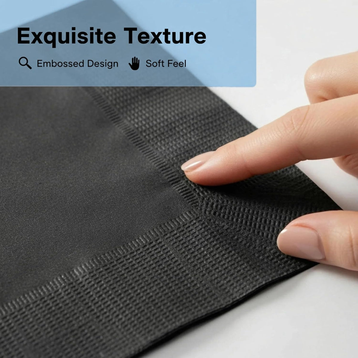800 Count Black Cocktail Napkins, 4.75x4.75 Inch 2-Ply FSC-Certified Napkins,...
