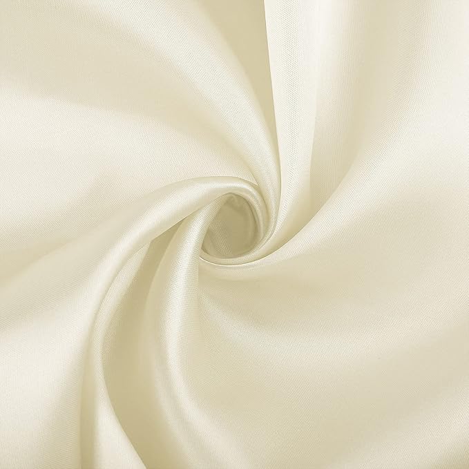 ANECO 12 Pieces Satin Napkins Soft Dinner Napkins Square Table Napkins 17 x 17 Inches for Restaurant Weddings Party Dinner Decoration (Ivory)