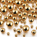 150 Pieces Vase Filler Faux Pearls Vase Makeup Beads No Hole Gloss Bead Mixed Sizes Round Pearl for Home Party Wedding Decor, 8/14/20 mm(Gold)