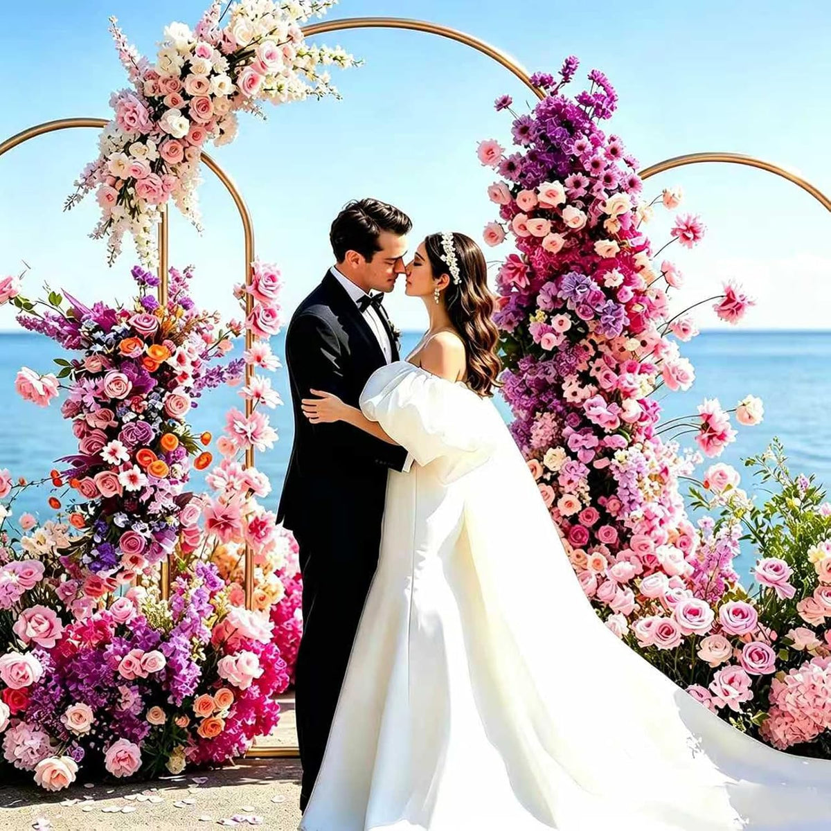 3 Pack Arch Backdrop Stand(7.2FT/6.6FT/6FT) Balloon Arch Stand
