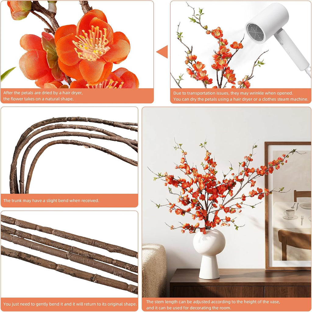 cherry blossom branches artificial plum blossom fake flowers, view 9