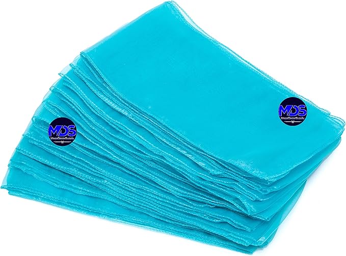 MDS Pack of 200 PCS Organza Chair Sashes Wider Dining Chair Bows Ribbon Tie Back for Wedding Party Birthday Bridal Shower Reception Event Banquet Home Chair Cover Decoration - Light Teal