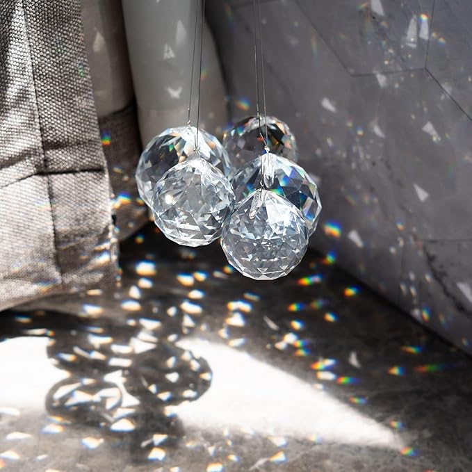 HDCRYSTALGIFTS Suncatchers Clear Glass Crystal Ball Prism Feng Shui Lamp Hanging Drop Chandelier Part (50mm)