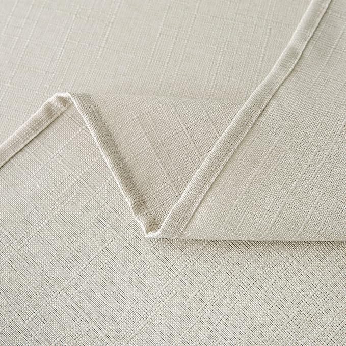NLMUVW Linen Tablecloth for Round Table 48 Inch Linen Textured Table Cloth Water Resistant Farmhouse Table Cover for Kitchen Dining Cafe Coffee, 48 Inch