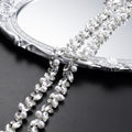novani pearls silver rhinestones trim chain 3 yards（t214,3y）, main product view