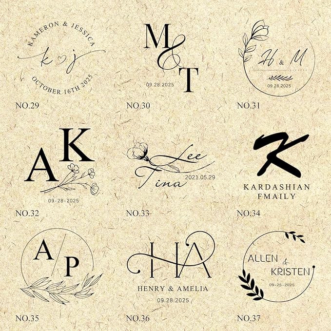 Wedding Embosser Custom - Embosser Stamp Custom for Card, Napkin, Invitation and Envelope, Personalized Wedding Stamp with Name, Initials and Logo - Wedding 04