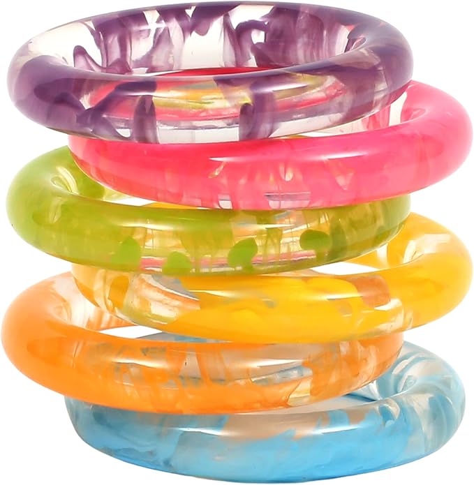 Napkin Rings Set of 12 - Epoxy Resin Napkin Holder Cuffs for Dinner Table Décor - Farmhouse Modern Serviette Rings for Weddings, Parties, Receptions, Banquets, Daily Use (Pastel) - CLEENTABLE