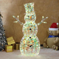 vingli 4ft lighted iridescent snowman christmas yard decorations, main product view