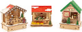Small Foot 11390 Christmas Market Lamps Set, Made of Wood, Three Wooden Huts with Lights