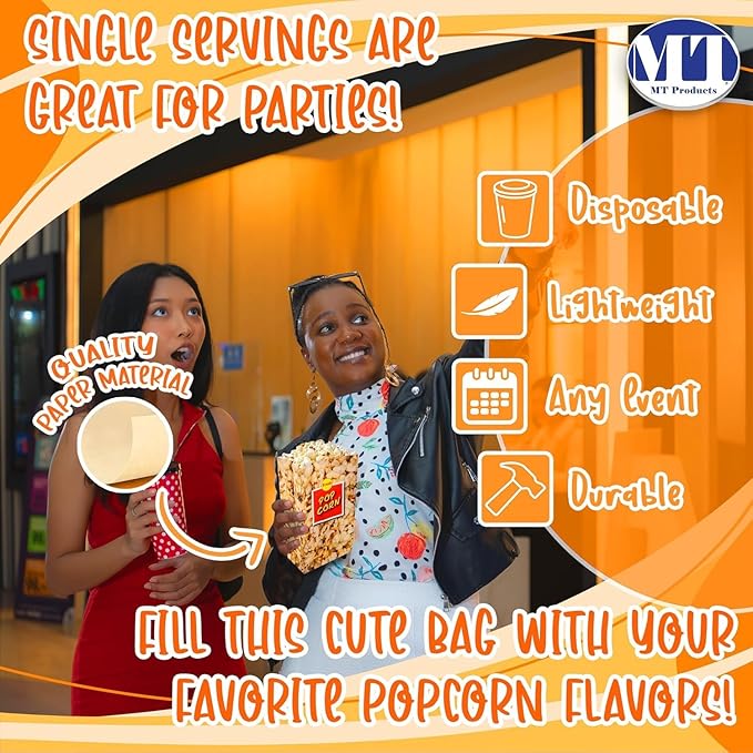 MT Products Popcorn Bags 4 oz. - Large Individual Popcorn Holder - Pack of 1600