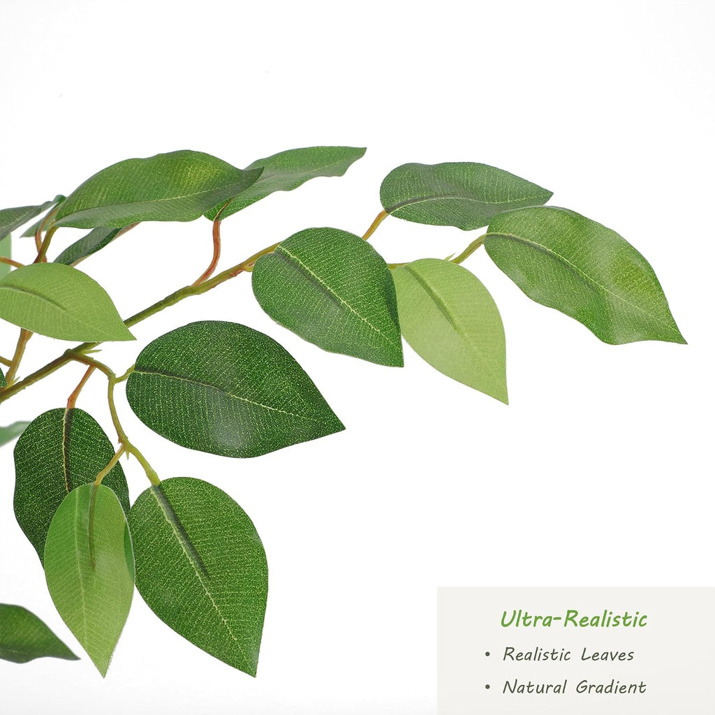 nafresh tall uv resistant ficus tree artificial，7ft(84in) realistic, close-up detail