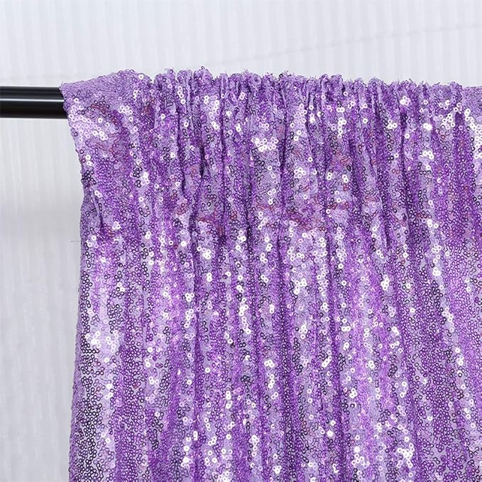 Eternal Beauty Lavender Sequin Backdrop, 10x10 Ft Glitter Background Curtains for Shimmer Photography Party Wedding Birthday Back Drop Decor