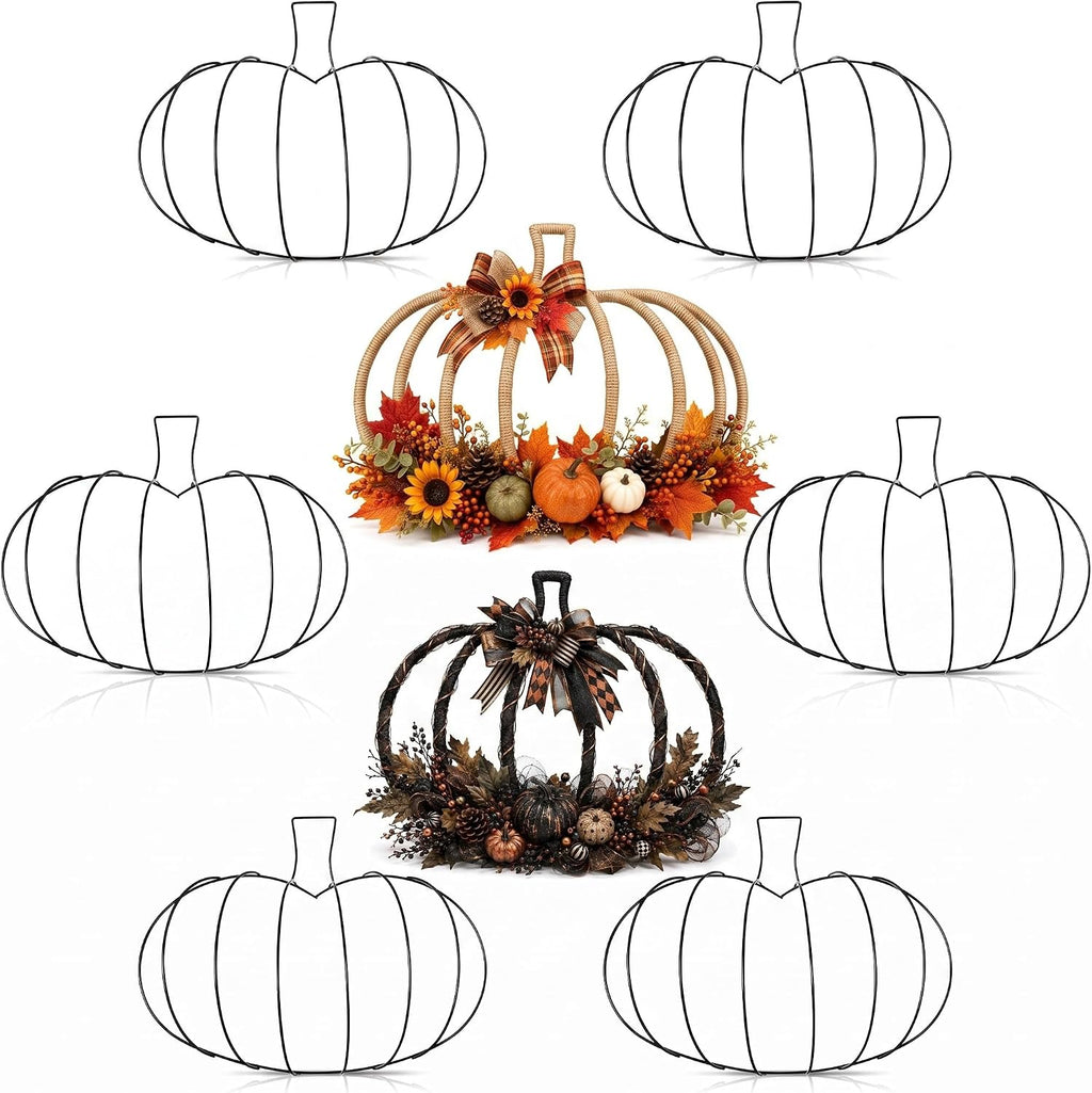 hotop 7 pcs pumpkin wreath frame metal wire, main product view