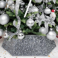 XmasExp Christmas Tree Collar, 39 inch Sequin Tree Skirt Stand Base Cover for Home Decor (Silvergrey, X-Large)