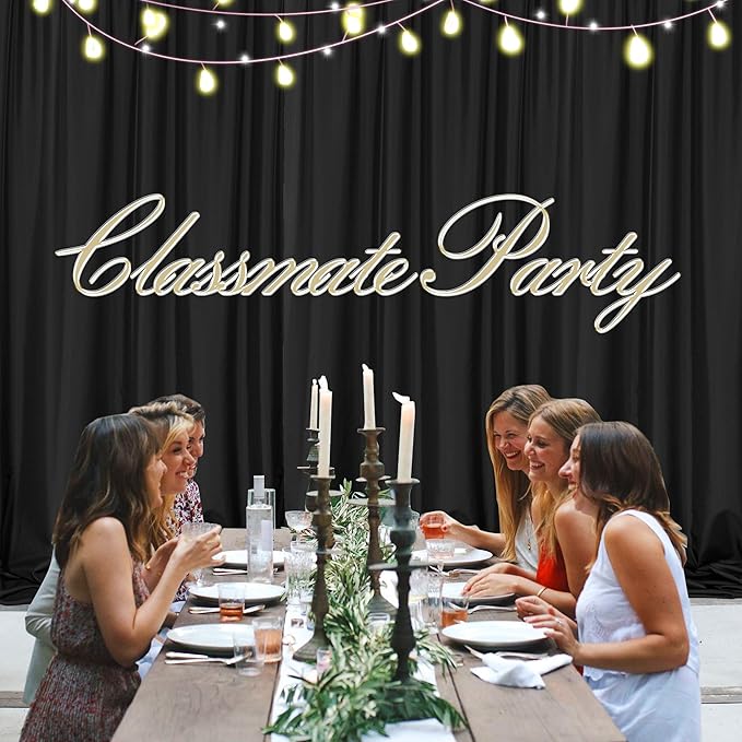 MEETSKY Black Backdrop Curtain for Party Backdrop Drapes Panels with Rod Pockets Polyester Fabric Curtain Backdrop Black Birthday Party Home Decor for Boys Teens Men, 5ft x 10ft, 2 Panels