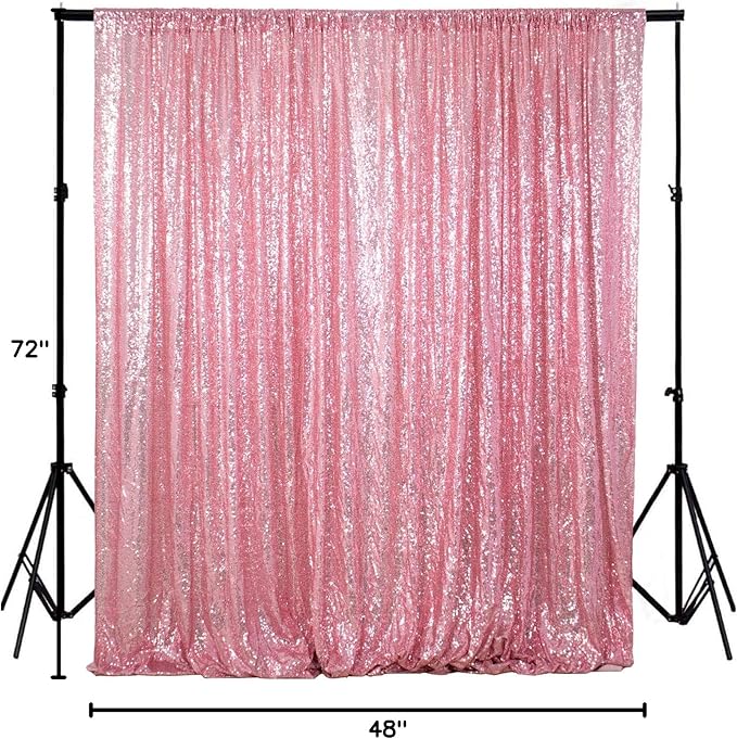 ShiDianYi 4FTx6FT-Fuchsia Pink-Backdrop Curtain Photography,Shimmer Sequin Fabric Photography Backdrops Sequin Curtains for Wedding/Party