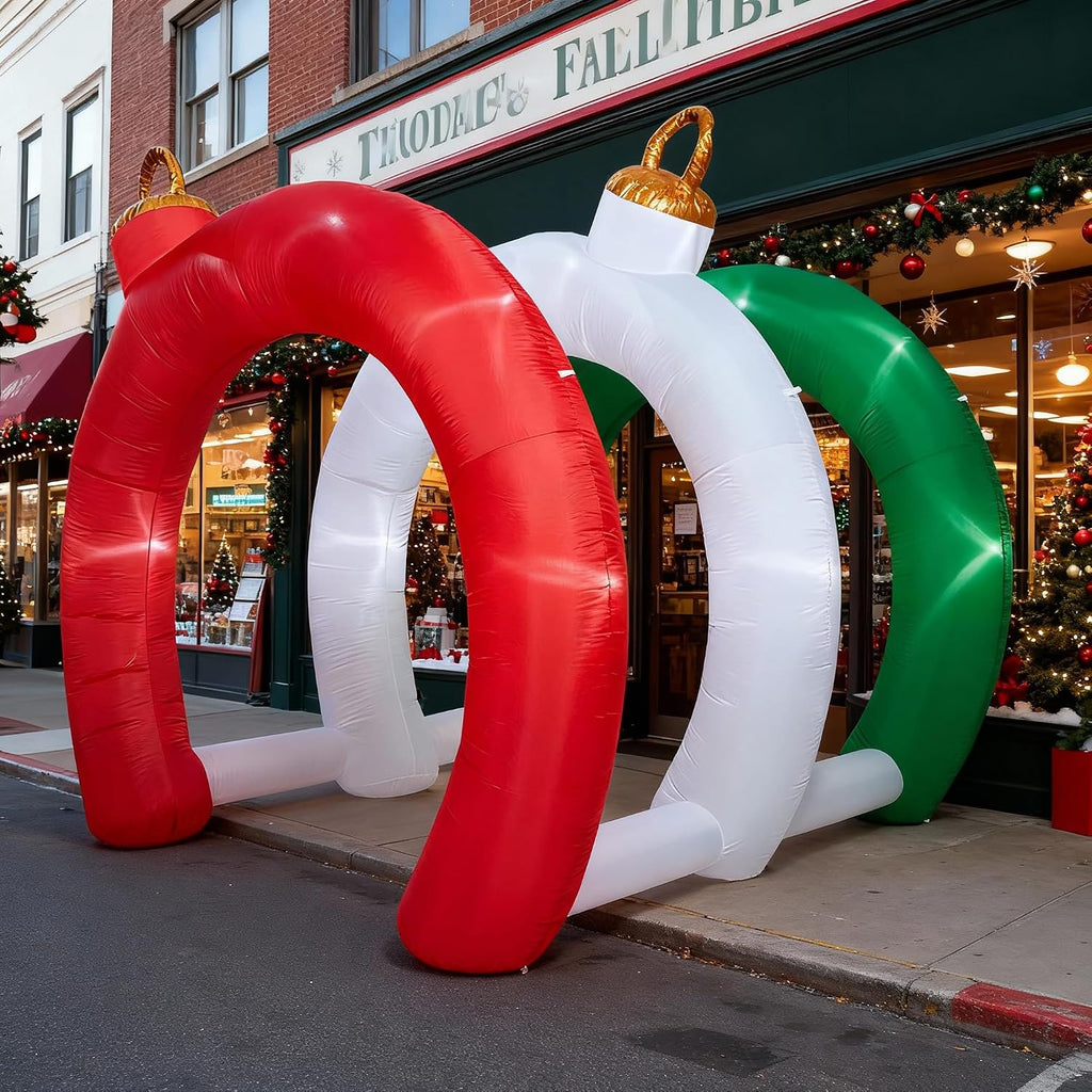 10.5 ft christmas inflatables ornament tunnel arch outdoor, close-up detail