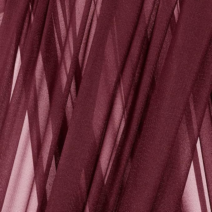 MLMC Burgundy Wedding Arch Draping Fabric 1 Panel 29" x 20 FT Extra Long Gauze Drapes Sheer Backdrop Curtains 6.6 Yards Airy Outdoor Drapery Panels for Wedding Bridal Shower Ceiling Decoration