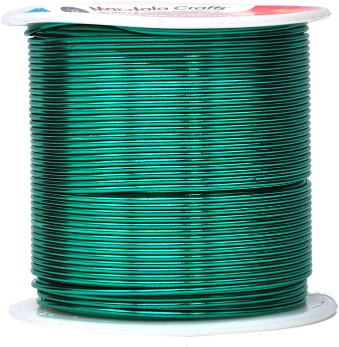 Mandala Crafts 18 Gauge Anodized Aluminum Craft Wire for Jewelry Making - 450 FT Colored Flexible Silver Copper True Blue Pink Ice Blue Green Wire - Bendable for Bonsai Armature Crafting Sculpting