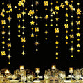 Gold 14th Birthday Decorations Number 14 Circle Dot Star Garland Metallic Hanging Streamer Banner Backdrop for Girls Boys Happy 14 Years Old Fabulous Birthday Fourteen Anniversary Party Supplies