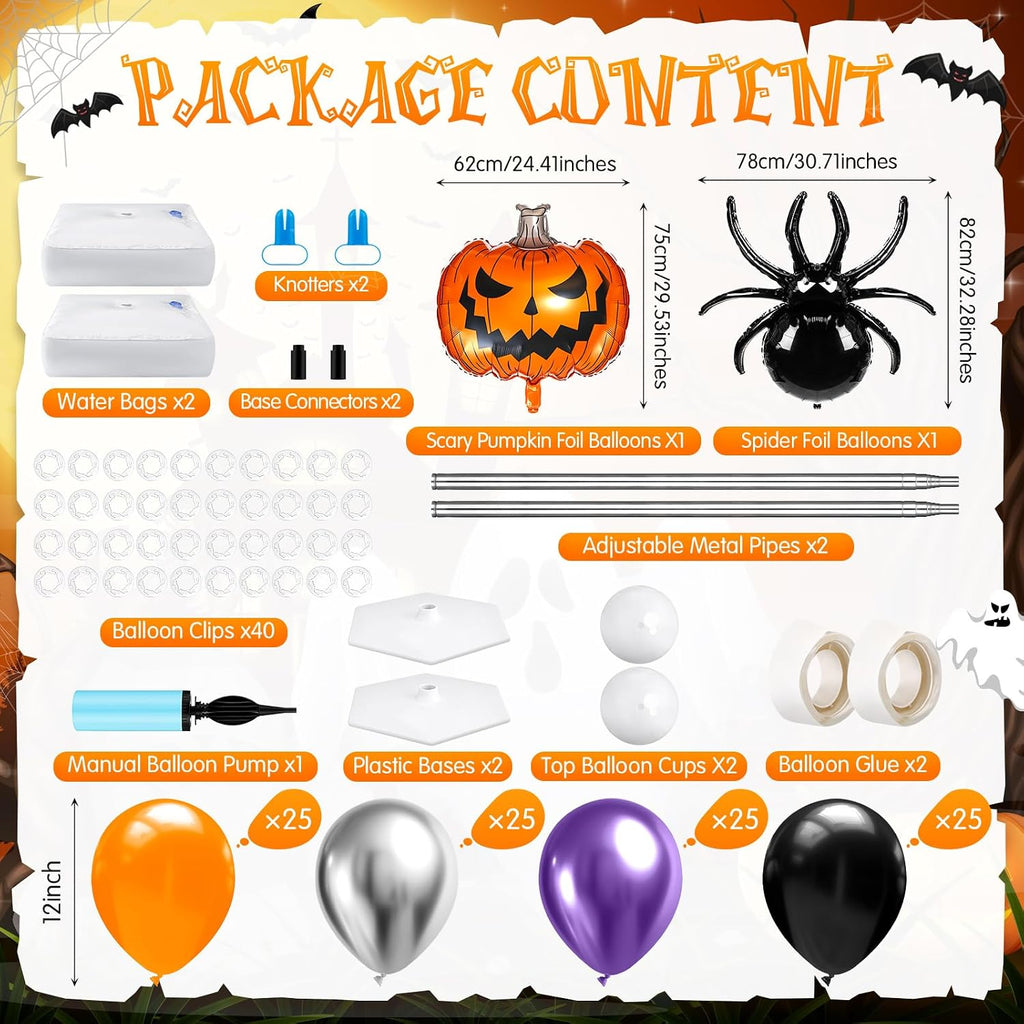 kasyat 2 sets halloween balloon column stand kit shown in use