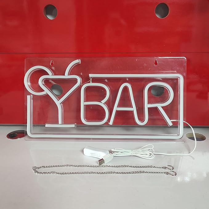 JYWJ BAR Neon Sign,USB Interface With Switch,Decorations For Bedroom,Bars,Commercial Venues,And Various Holiday Parties BAR Neon Light (Red+Green)