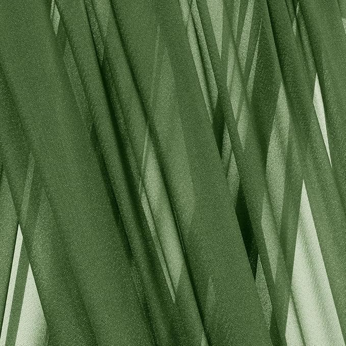 Olive Green Fall Elegant Arch Draping Fabric Outdoor 1 Panel 29" × 20Ft Sheer Chiffon Curtain Drapes for Wedding Ceremony Birthday Party Garden Brunch