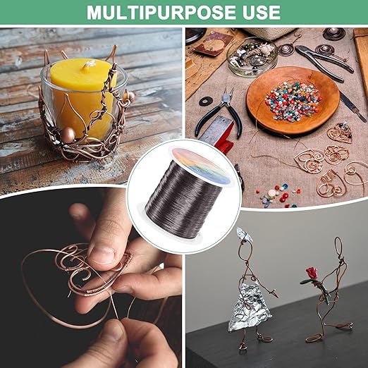 2-Rolls 0.3mm Jewelry Wire, 28 Gauge 328FT Craft Wire Copper Beading Wire for Jewelry Making/Planting/Weaving/DIY Crafting, Soft Metal Wires [100M, Metallic Black]