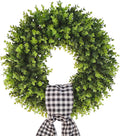boxwood wreaths for front door artificial green spring, main product view