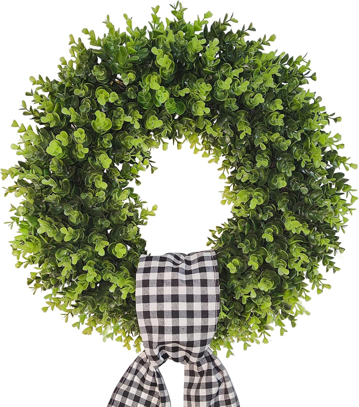 boxwood wreaths for front door artificial green spring, main product view
