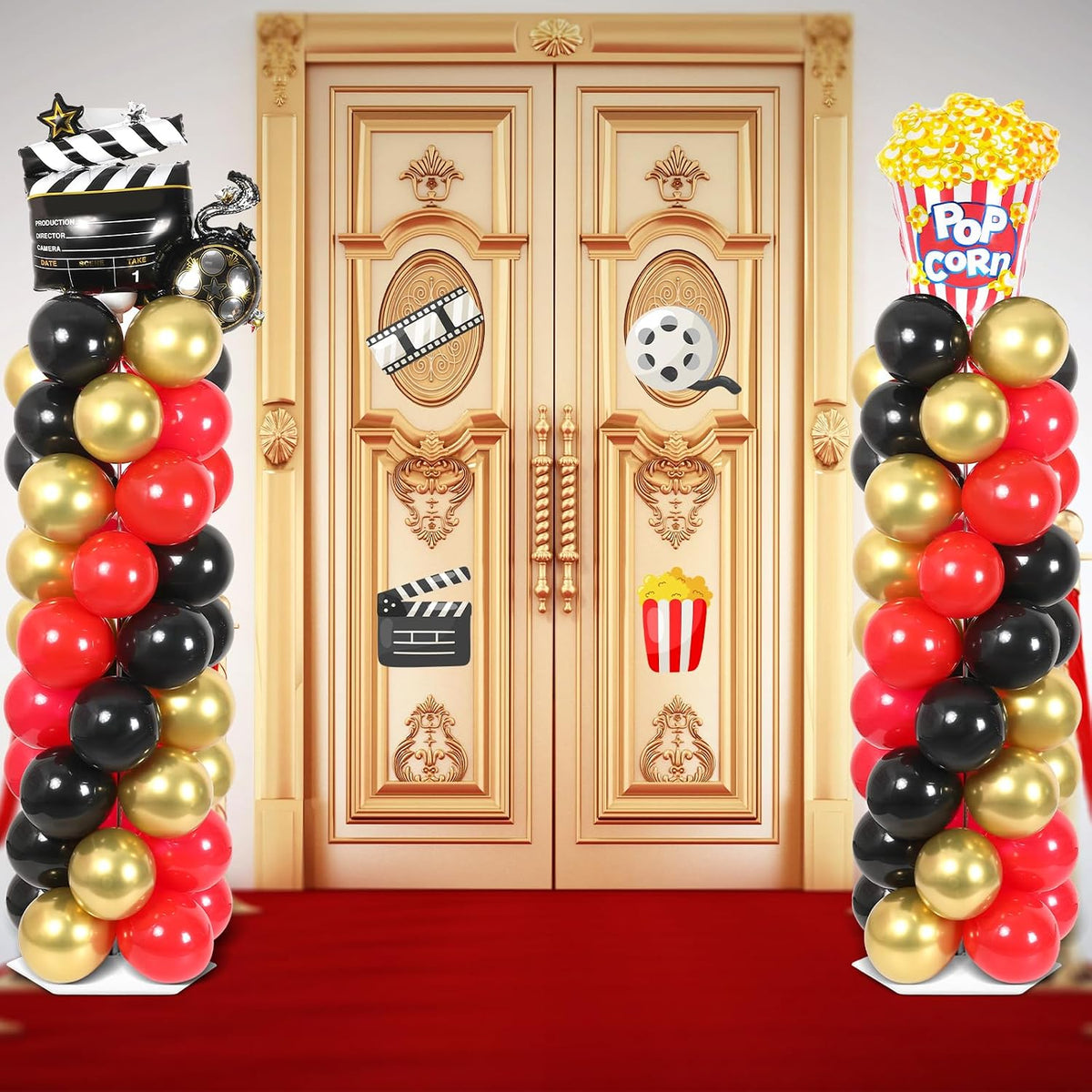 2 set movie night balloon column stand kit, package contents