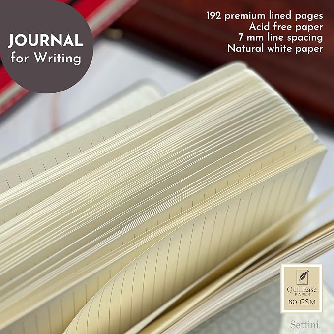SETTINI Lined Journal, Ideal for Journaling - A5 Vegan Leather Notebook, 192 Archival-Quality Pages, QuillEase Bleed-Free Paper, Inner Pocket & Bookmark - Bee Gifts, Black Bee