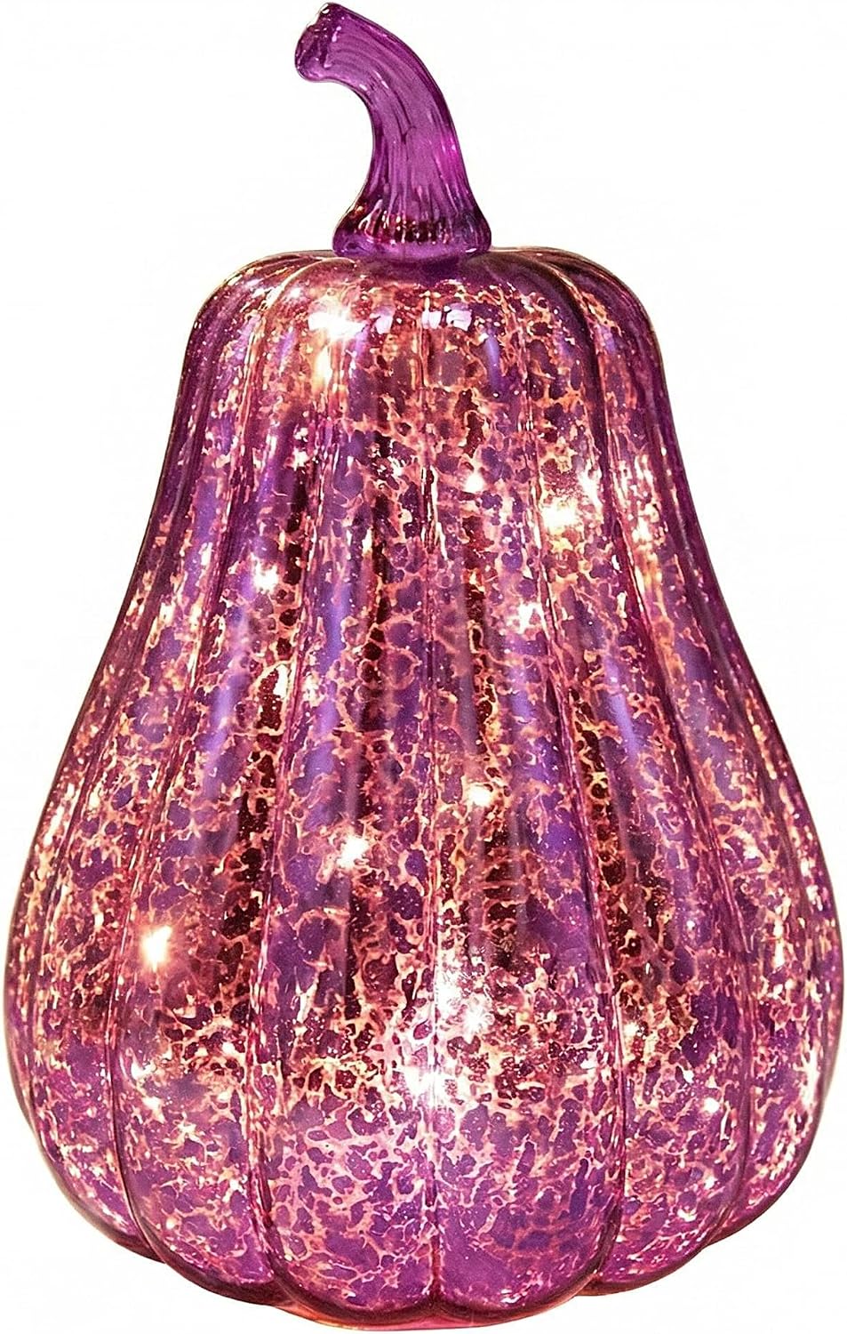 Fall Decorations for Home,Mercury Glass Pumpkin Lights with Timer(Purple)